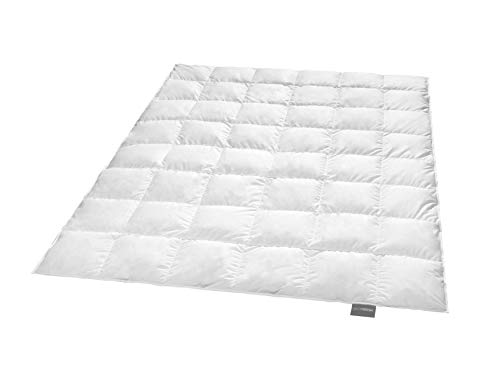 Traumnacht Exklusiv medium Daunendecke mit neuen weißen Daunen (90%) und Federn (10%), DIN EN 12934, 155 x 220 cm, Down Pass und Öko-Tex zertifiziert, produziert nach deutschem Qualitätsstandard von Traumnacht