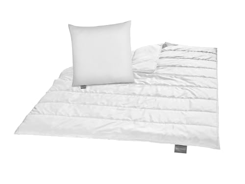 Traumnacht Green Bettenset - Winterbettdecke 155x220 cm + Kopfkissen 80x80 cm, nachhaltiges mit Bezug aus Microfaser, produziert nach deutschem Qualitätsstandard von Traumnacht