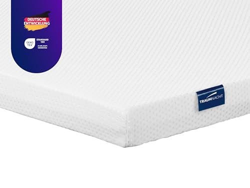 Traumnacht Komfort Matratzentopper mit punktelastischem Kaltschaumkern für optimale Anpassung, 80 x 200 cm, Härtegrad 4 (fest), Öko-Tex Zertifiziert, produziert nach deutschem Qualitätsstandard von Traumnacht