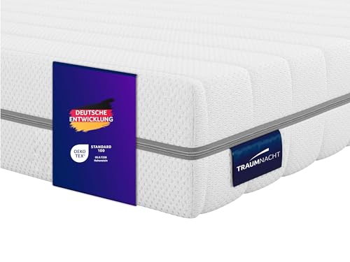 Traumnacht Orthopädische Wendematratze mit 2 Härtegrade (H3/H4) 7-Zonen Kaltschaummatratze, Öko-Tex Zertifiziert, 90x200 cm, Höhe 16 cm, produziert nach deutschem Qualitätsstandard von Traumnacht