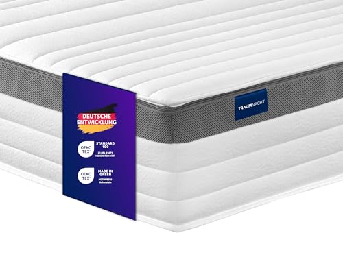 Traumnacht Premium 7-Zonen 500er Tonnentaschenfederkernmatratze, Härtegrad 3 (H3), 100 x 200 cm, Öko-Tex Zertifiziert, produziert nach deutschem Qualitätsstandard von Traumnacht