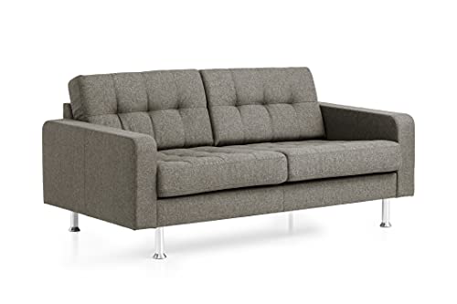 Traumnacht Sofa Laval, 2-Sitzer Couch mit Stoffbezug und Metallfüßen, produziert nach deutschem Qualitätsstandard, hellbraun, 166 x 92 x 65 cm von Traumnacht