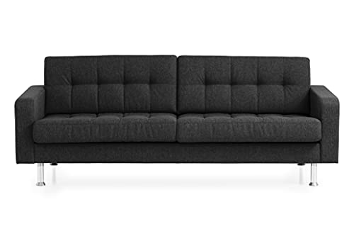 Traumnacht Sofa Laval, 3-Sitzer Couch mit Stoffbezug und Metallfüßen, produziert nach deutschem Qualitätsstandard, anthrazit, 204 x 92 x 65 cm von Traumnacht