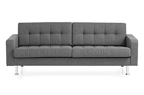 Traumnacht Sofa Laval, 3-Sitzer Couch mit Stoffbezug und Metallfüßen, produziert nach deutschem Qualitätsstandard, grau, 204 x 92 x 65 cm von Traumnacht