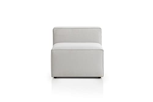 Traumnacht Genua Modular Sofa, individuell kombinierbare Wohnlandschaft, Sitzelement ohne Armteil - strapazierfähiges Möbelgewebe, produziert nach deutschem Qualitätsstandard, weiß von Traumnacht
