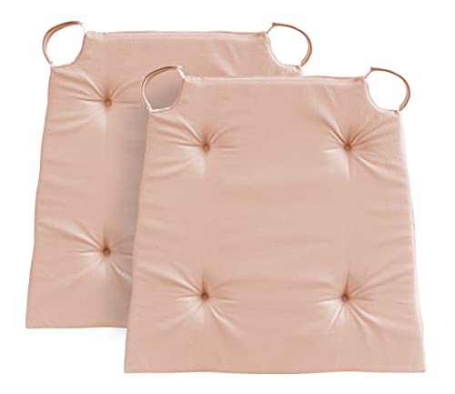 Traumnacht Stuhlkissen Basic 2er Set, mit einem Baumwollbezug, 40 x 42 x 5 cm, Rose, Öko-Tex Zertifiziert, produziert nach deutschem Qualitätsstandard von Traumnacht