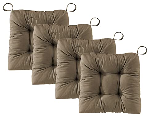 Traumnacht Stuhlkissen Premium 4er Set, 38 x 40 x 7 cm, Taupe, Öko-Tex Zertifiziert, produziert nach deutschem Qualitätsstandard, 03770406105 von Traumnacht