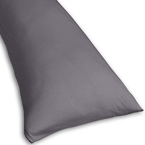 Traumreiter Bezug Seitenschläferkissen 140x40 I 40x140 und 40x145 Seitenschläferkissen Bezug 40 x 145/40 x 140 Kissenbezug 40x145 Baumwolle 97% Elastan 3% mit Reißverschluss (Graphit grau (48)) von Traumreiter