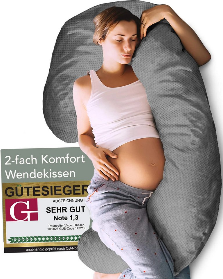 Traumreiter Seitenschläferkissen J Visco Seitenschläferkissen mit Bezug Velour Deluxe von Traumreiter