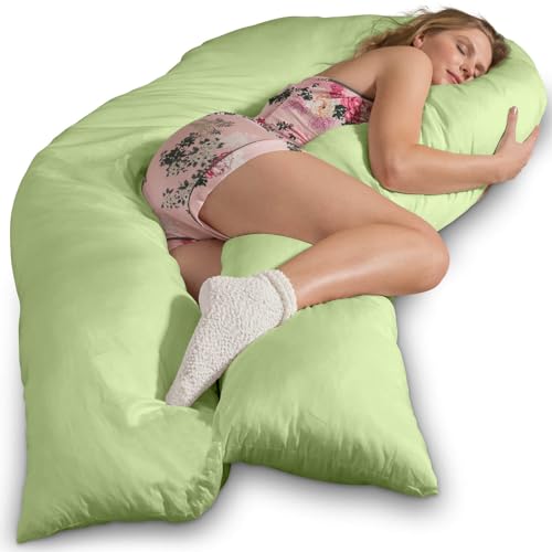 Traumreiter Seitenschläferkissen Jumbo XXL mit Bezug Baumwolle Lindgrün - Schwangerschaftskissen zum schlafen - XXL Stillkissen Komfortkissen Erwachsene U Form Seitenschläfer Kissen Body Pillow Traumreiter Seitenschläferkissen Jumbo XXL mit Bezug Baumwolle Lindgrün - Schwangerschaftskissen zum schlafen - XXL Stillkissen Komfortkissen Erwachsene U Form Seitenschläfer Kissen Body Pillow von Traumreiter