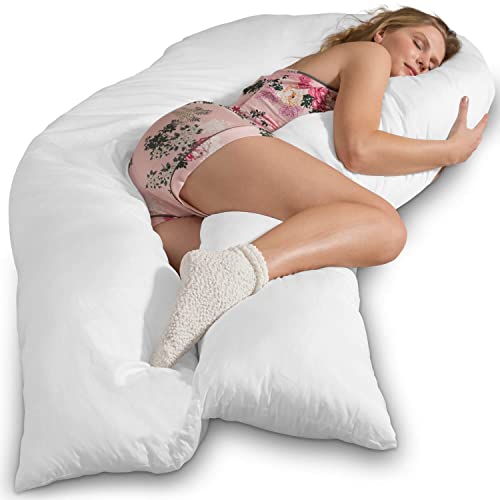 Traumreiter Seitenschläferkissen Jumbo XXL mit Bezug Baumwolle Schneeweiß - Schwangerschaftskissen zum schlafen - XXL Stillkissen Komfortkissen Erwachsene U Form Seitenschläfer Kissen Body Pillow Traumreiter Seitenschläferkissen Jumbo XXL mit Bezug Baumwolle Schneeweiß - Schwangerschaftskissen zum schlafen - XXL Stillkissen Komfortkissen Erwachsene U Form Seitenschläfer Kissen Body Pillow von Traumreiter