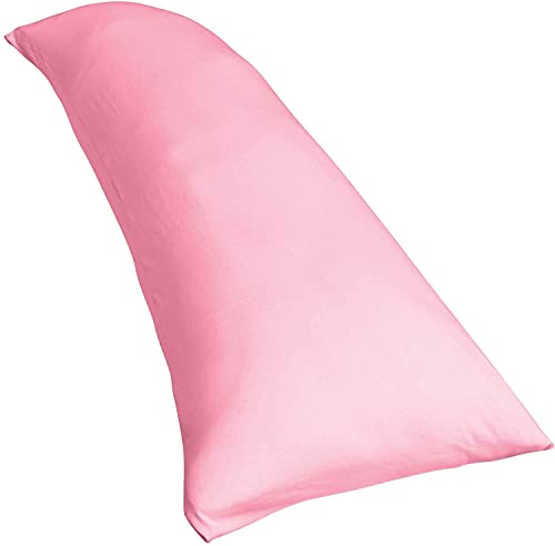 Traumreiter Seitenschläferkissen mit Bezug Baumwolle, Memory Foam Kissen Visco Gel Professional für Seitenschläfer, ca. 140x40 langes Lagerungskissen Erwachsene Side Sleeper Body Pillow (Altrosa) von Traumreiter