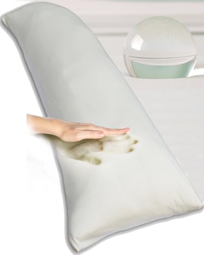 Traumreiter Seitenschläferkissen mit Bezug Baumwolle, Memory Foam Kissen Visco Gel Professional für Seitenschläfer, ca. 140x40 langes Lagerungskissen Erwachsene Side Sleeper Body Pillow (Natur) von Traumreiter