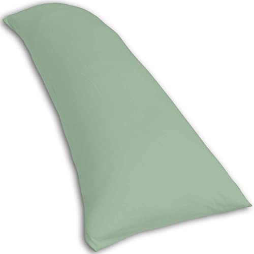 Traumreiter Seitenschläferkissen mit Bezug Baumwolle, Memory Foam Kissen Visco Gel Professional für Seitenschläfer, ca. 140x40 langes Lagerungskissen Erwachsene Side Sleeper Body Pillow (Taubengrün) von Traumreiter