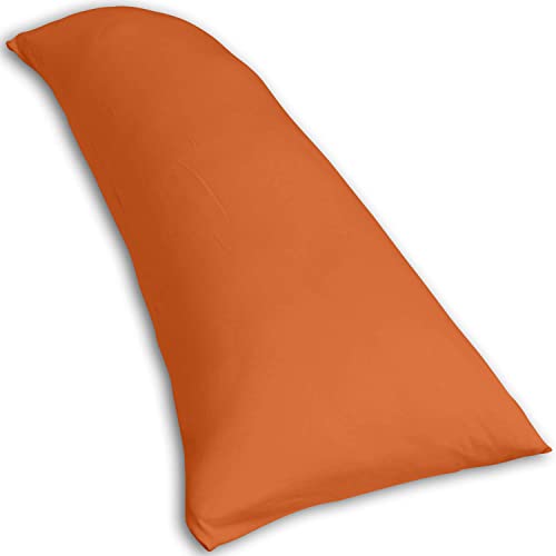 Traumreiter Seitenschläferkissen mit Bezug Baumwolle, Memory Foam Kissen Visco Gel Professional für Seitenschläfer, ca. 140x40 langes Lagerungskissen Erwachsene Side Sleeper Body Pillow (Terracotta) von Traumreiter