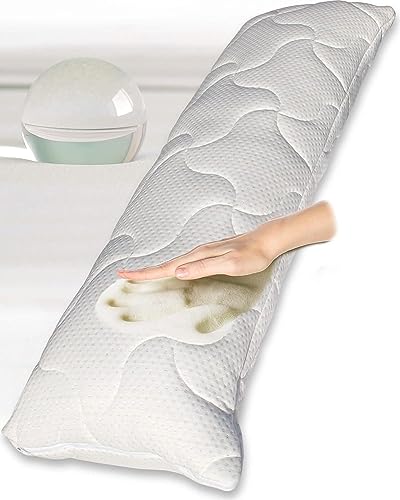 Traumreiter Seitenschläferkissen Visco Gel, schweres Memory Foam Schwangerschaftskissen, Gel Stillkissen XXL langes Body Pillow Kissen Komfortkissen, Höhe & Festigkeit verstellbar von Traumreiter