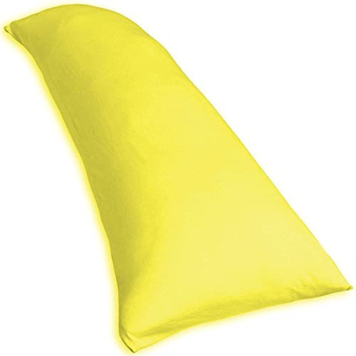 Traumreiter Visco Dream Seitenschläferkissen mit Bezug Baumwolle Sonnen Gelb und 100% Memory Foam Füllung, Schwangerschaftskissen Gel Stillkissen XXL, Body Pillow langes Seitenschläfer Kissen von Traumreiter