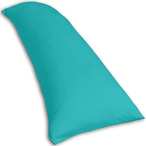 Traumreiter Seitenschläferkissen mit Bezug Baumwolle, Memory Foam Kissen Visco Gel Professional für Seitenschläfer, ca. 140x40 langes Lagerungskissen Erwachsene Side Sleeper Body Pillow (Türkis Grün) von Traumreiter
