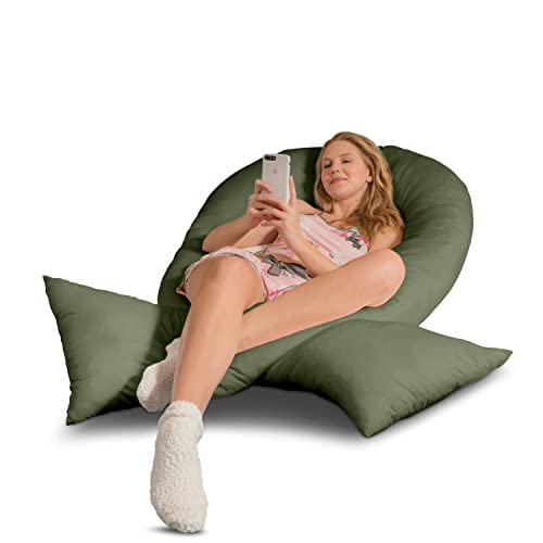 Traumreiter Visco XXL Seitenschläferkissen mit Bezug Baumwolle Oliv - Hybrid Kissen + 2cm Memory Foam - U förmiges Schwangerschaftskissen Gel Body Pillow - Lagerungskissen Ergonomie Zertifiziert Traumreiter Visco XXL Seitenschläferkissen mit Bezug Baumwolle Oliv - Hybrid Kissen + 2cm Memory Foam - U förmiges Schwangerschaftskissen Gel Body Pillow - Lagerungskissen Ergonomie Zertifiziert von Traumreiter