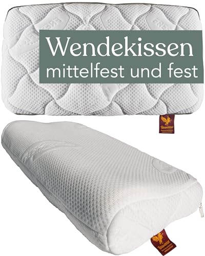 Traumreiter festes orthopädisches Nackenstützkissen gegen Schmerzen & Verspannungen bei schlanken Körperbau bis mittlere Größe, Kissen, ergonomisches Schlafkissen Kopfkissen Memory Foam Kissen von Traumreiter