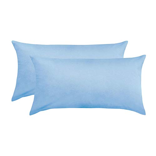 TRAUMSCHLAF Edel-Linon Kissenbezüge 2er Set Aqua, 2X 40x80 cm von Traumschlaf