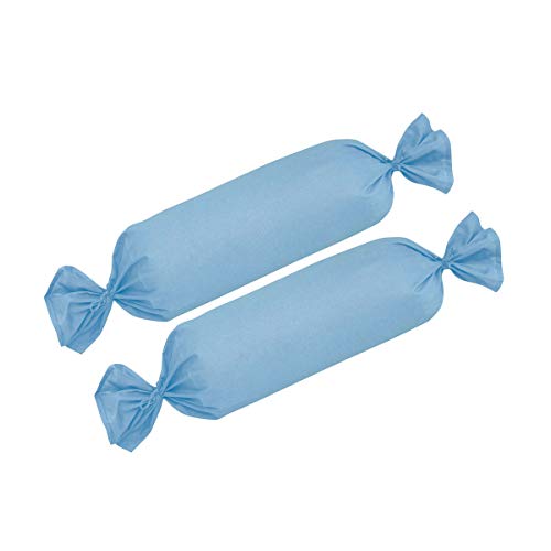 TRAUMSCHLAF Edel-Linon Kissenbezüge 2er Set Aqua, 2X Nackenrollenbezug 26x79 cm von Traumschlaf