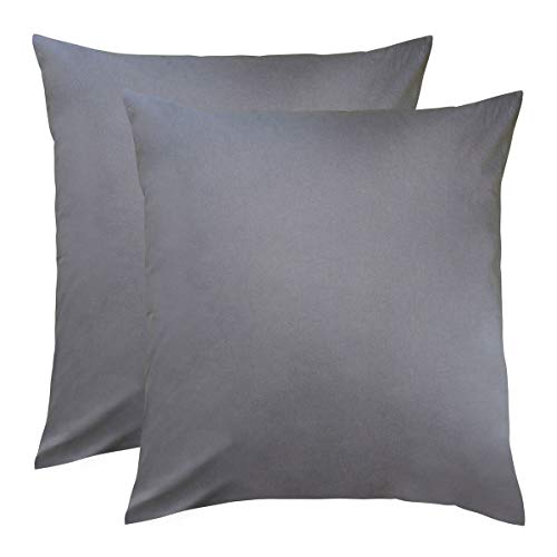 TRAUMSCHLAF Edel-Linon Kissenbezüge 2er Set anthrazit, 2X 80x80 cm von Traumschlaf