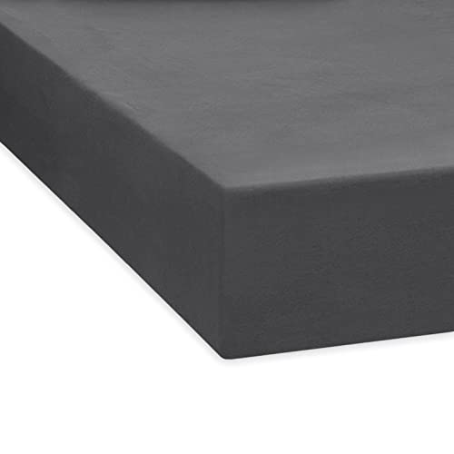 TRAUMSCHLAF Feinbiber Boxspring Spannbetttuch kuschelig weich aus 100% Baumwolle mit Rundgummi Größen 200x200 cm anthrazit von Traumschlaf