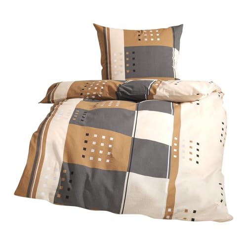 Traumschlaf Seersucker Bettwäsche Berlin beige von Traumschlaf