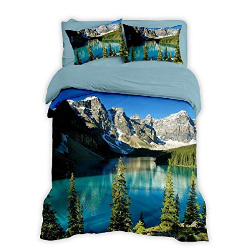 Traumschlaf Renforcé Bergsee Bettwäsche Set • mega Mountain Design • 100% Baumwolle mit Reißverschluss 135x200 cm + 80x80 cm von Traumschlaf