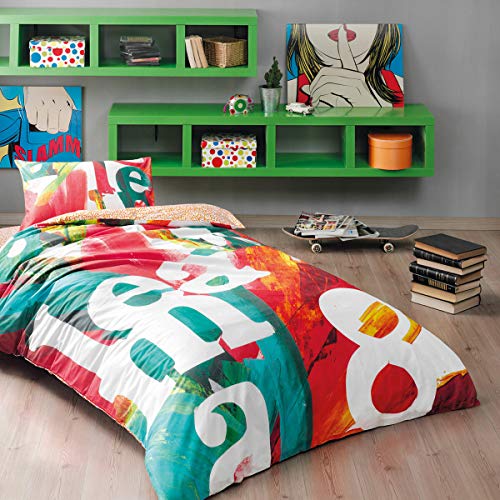 Traumschlaf Mako-Satin Bettwäsche Pop Art 1 Bettbezug 135 x 200 cm + 1 Kissenbezug 80 x 80 cm von Traumschlaf