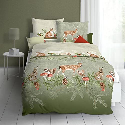 Traumschlaf Biber Bettwäsche Under The Mistletoe Oliv 1 Bettbezug 135 x 200 cm + 1 Kissenbezug 80 x 80 cm Traumschlaf Biber Bettwäsche Under The Mistletoe Oliv 1 Bettbezug 135 x 200 cm + 1 Kissenbezug 80 x 80 cm von Traumschlaf