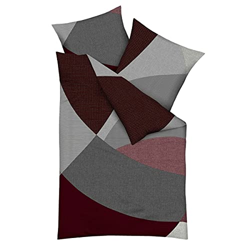 Traumschlaf Biber Bettwäsche Vista Rubin, 1 Bettbezug 155 x 200 cm + 1 Kissenbezug 80 x 80 cm von Traumschlaf