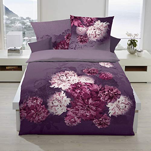 Traumschlaf Biber Wendebettwäsche Flamenco violett 1 Bettbezug 135 x 200 cm + 1 Kissenbezug 80 x 80 cm von Traumschlaf