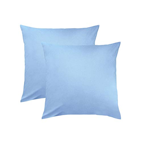 TRAUMSCHLAF Edel-Linon Kissenbezüge 2er Set Aqua, 2X 40x40 cm von Traumschlaf