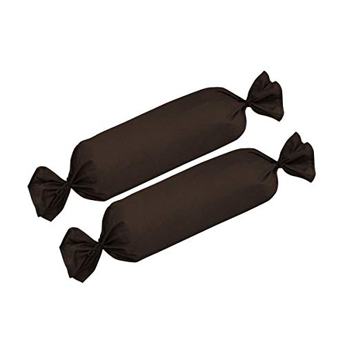 TRAUMSCHLAF Edel-Linon Kissenbezüge 2er Set Schoko, 2X Nackenrollenbezug 26x79 cm von Traumschlaf
