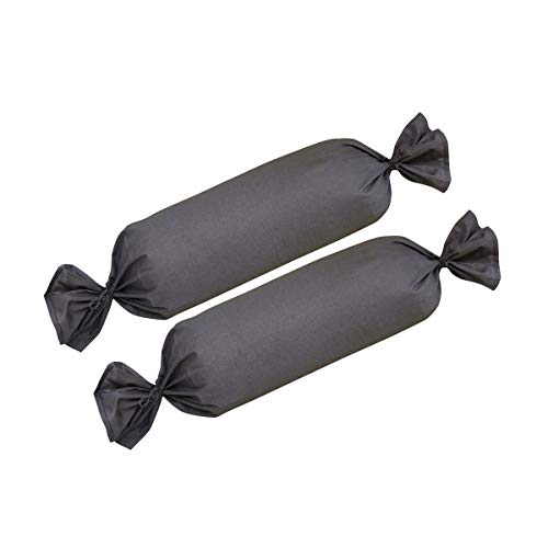 TRAUMSCHLAF Edel-Linon Kissenbezüge 2er Set anthrazit, 2X Nackenrollenbezug 26x79 cm von Traumschlaf