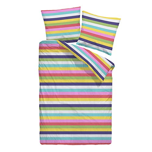 Traumschlaf Feinbiber Bettwäsche Rainbow 1 Bettbezug 155 x 200 cm + 1 Kissenbezug 80 x 80 cm von Traumschlaf