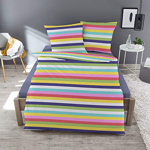 Traumschlaf Feinbiber Bettwäsche Rainbow 1 Bettbezug 200 x 200 cm + 2 Kissenbezüge 80 x 80 cm von Traumschlaf