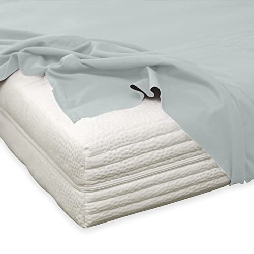 TRAUMSCHLAF kuschelig weiches Feinbiber Haustuch Bettlaken aus 100% Baumwolle ohne Spanngummi in weiteren Farben, Größen 150x250 cm Silber von Traumschlaf