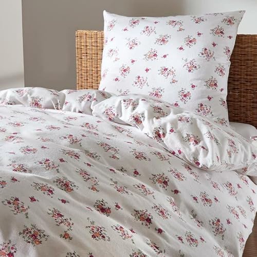Traumschlaf Frottee Bettwäsche Claire rot 1 Bettbezug 155 x 220 cm + 1 Kissenbezug 80 x 80 cm von Traumschlaf