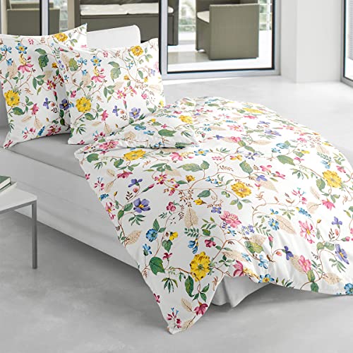 Traumschlaf Mako-Satin Bettwäsche Blumenparadies bunt 1 Bettbezug 135 x 200 cm + 1 Kissenbezug 80 x 80 cm von Traumschlaf