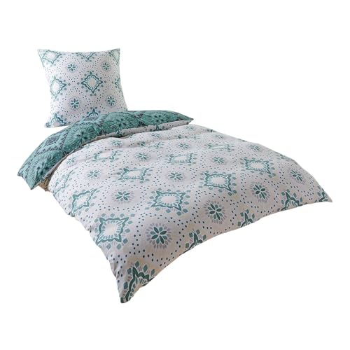 Traumschlaf Mikrofaser Ganzjahres Bettwäsche Set München • Wende-Design mit Ornamenten in Türkis • Atmungsaktiv & Pflegeleicht • mit Reißverschluss • 200x200 cm + 2 Kissenbezüge 80x80 cm Traumschlaf Mikrofaser Ganzjahres Bettwäsche Set München • Wende-Design mit Ornamenten in Türkis • Atmungsaktiv & Pflegeleicht • mit Reißverschluss • 200x200 cm + 2 Kissenbezüge 80x80 cm von Traumschlaf