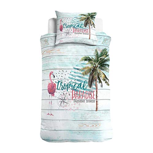 Traumschlaf Renforcé Bettwäsche Tropical Paradise 1 Bettbezug 135 x 200 cm + 1 Kissenbezug 80 x 80 cm von Traumschlaf