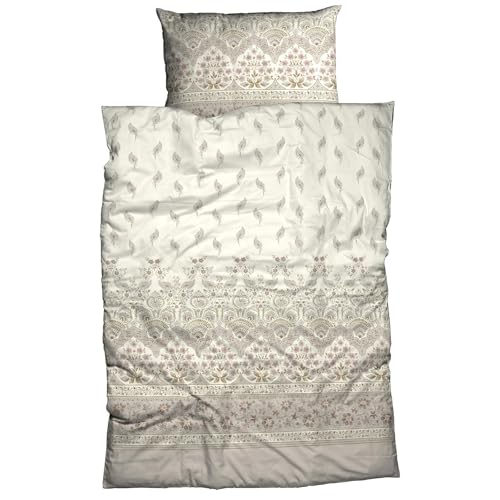 Traumschlaf Satin Bettwäsche Jolie Taupe 1 Bettbezug 155 x 220 cm + 1 Kissenbezug 80 x 80 cm von Traumschlaf