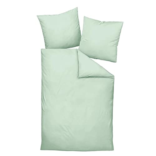 Traumschlaf Uni Mako-Satin Bettwäsche im Set 100% Baumwolle mit Reißverschluss 155x220 cm + 80x80 cm jadegrün Traumschlaf Uni Mako-Satin Bettwäsche im Set 100% Baumwolle mit Reißverschluss 155x220 cm + 80x80 cm jadegrün von Traumschlaf