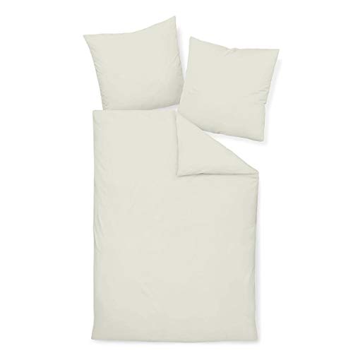 Traumschlaf Uni Mako-Satin Bettwäsche im Set 100% Baumwolle mit Reißverschluss 240x220 cm + 2X 80x80 cm Ecru Traumschlaf Uni Mako-Satin Bettwäsche im Set 100% Baumwolle mit Reißverschluss 240x220 cm + 2X 80x80 cm Ecru von Traumschlaf