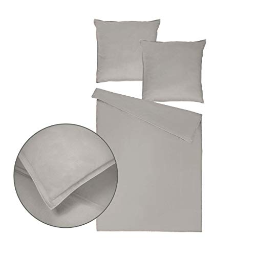 Traumschlaf Uni Single Jersey Bettwäsche Eschle Grey, 1 Bettbezug 155 x 220 cm + 1 Kissenbezug 80 x 80 cm von Traumschlaf