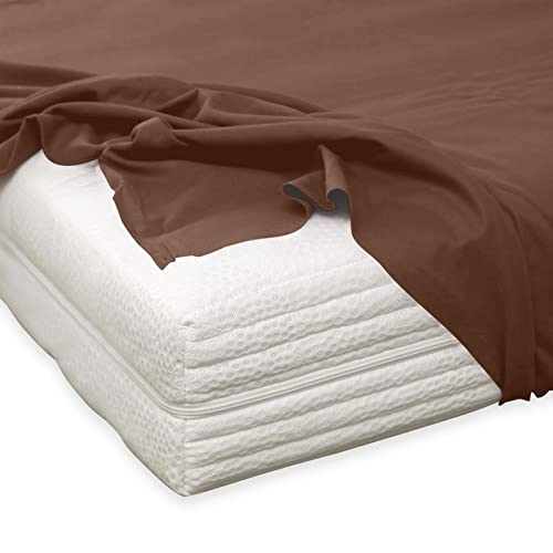 TRAUMSCHLAF kuschelig weiches Feinbiber Haustuch Bettlaken aus 100% Baumwolle ohne Spanngummi in weiteren Farben, Größen 150x250 cm Mocca von Traumschlaf