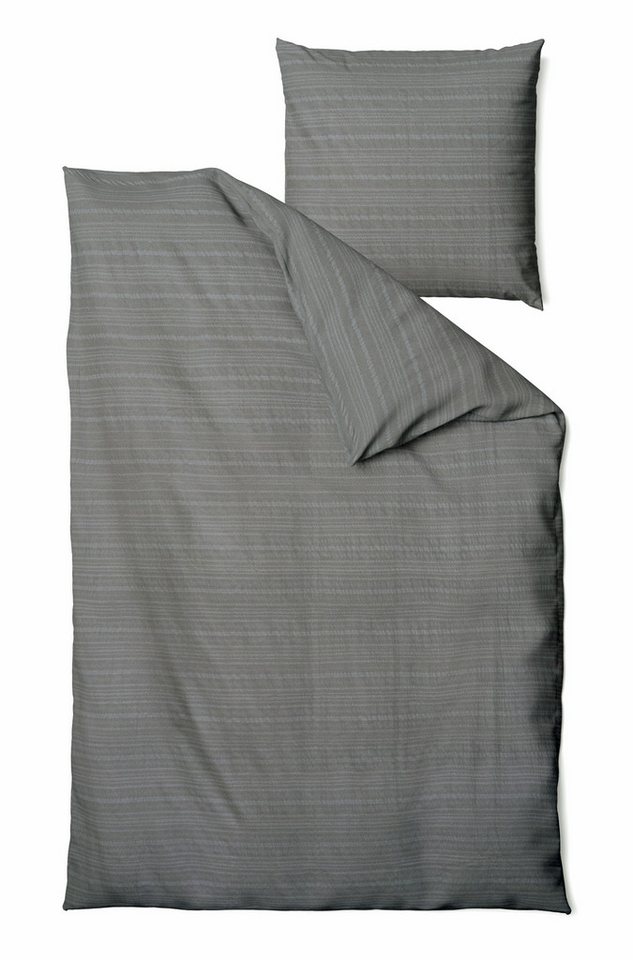 Bettwäsche Comfort, Traumschloss, Seersucker, 2 teilig, Streifen uni, grau von Traumschloss